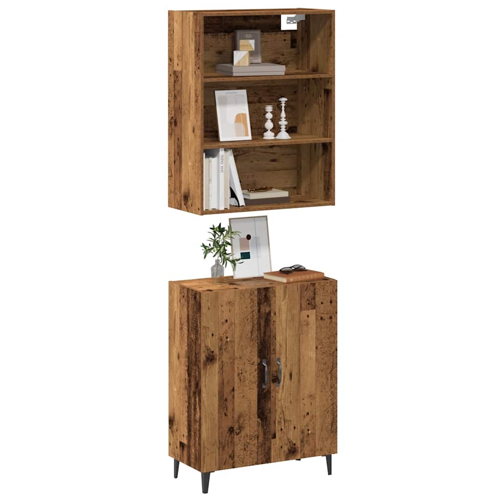 JUNG Vida Sideboard mit Wandschrank Altholz-Optik Holzwerkstoff