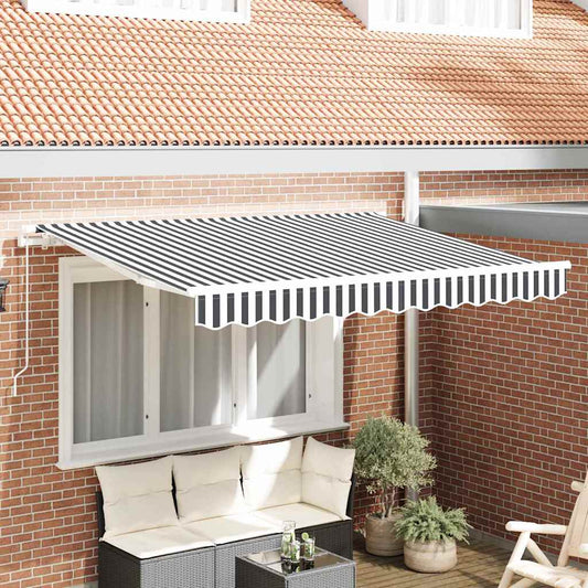 JUNG Vida Markisenersatzstoff Anthrazit und Weiß 330 x 195 cm Polyester