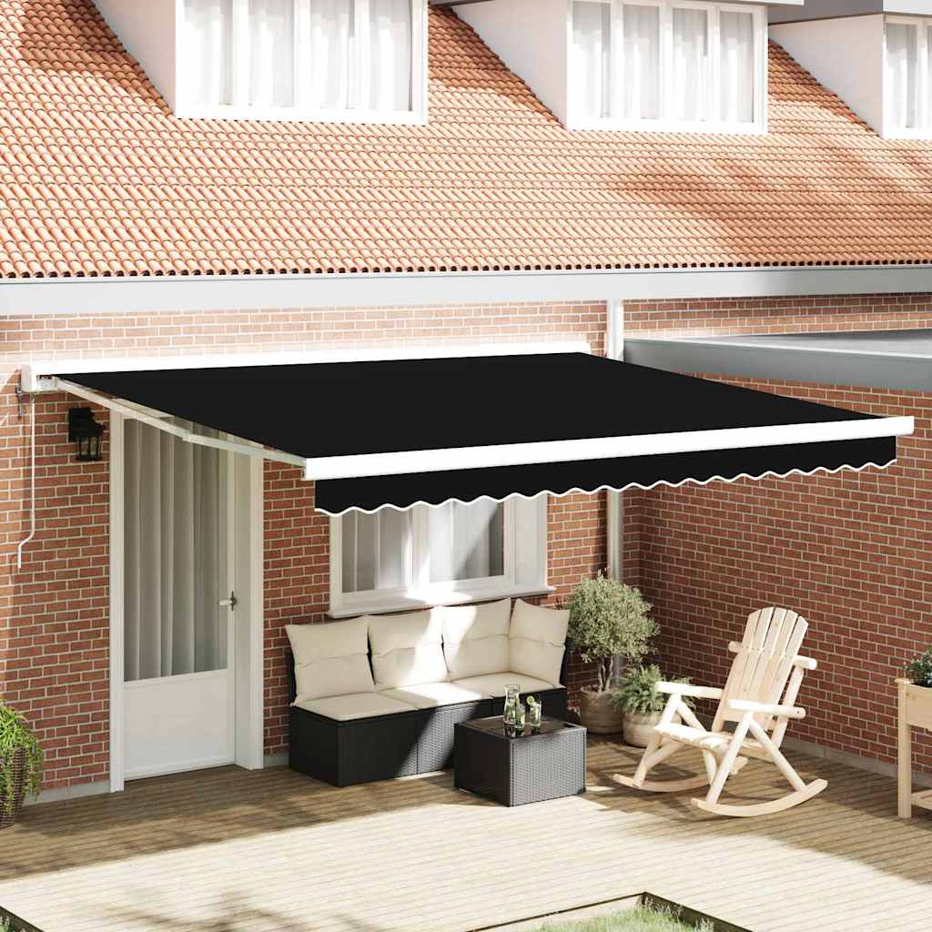 JUNG Vida Markisenersatzstoff Schwarz 380 x 345 cm Polyester