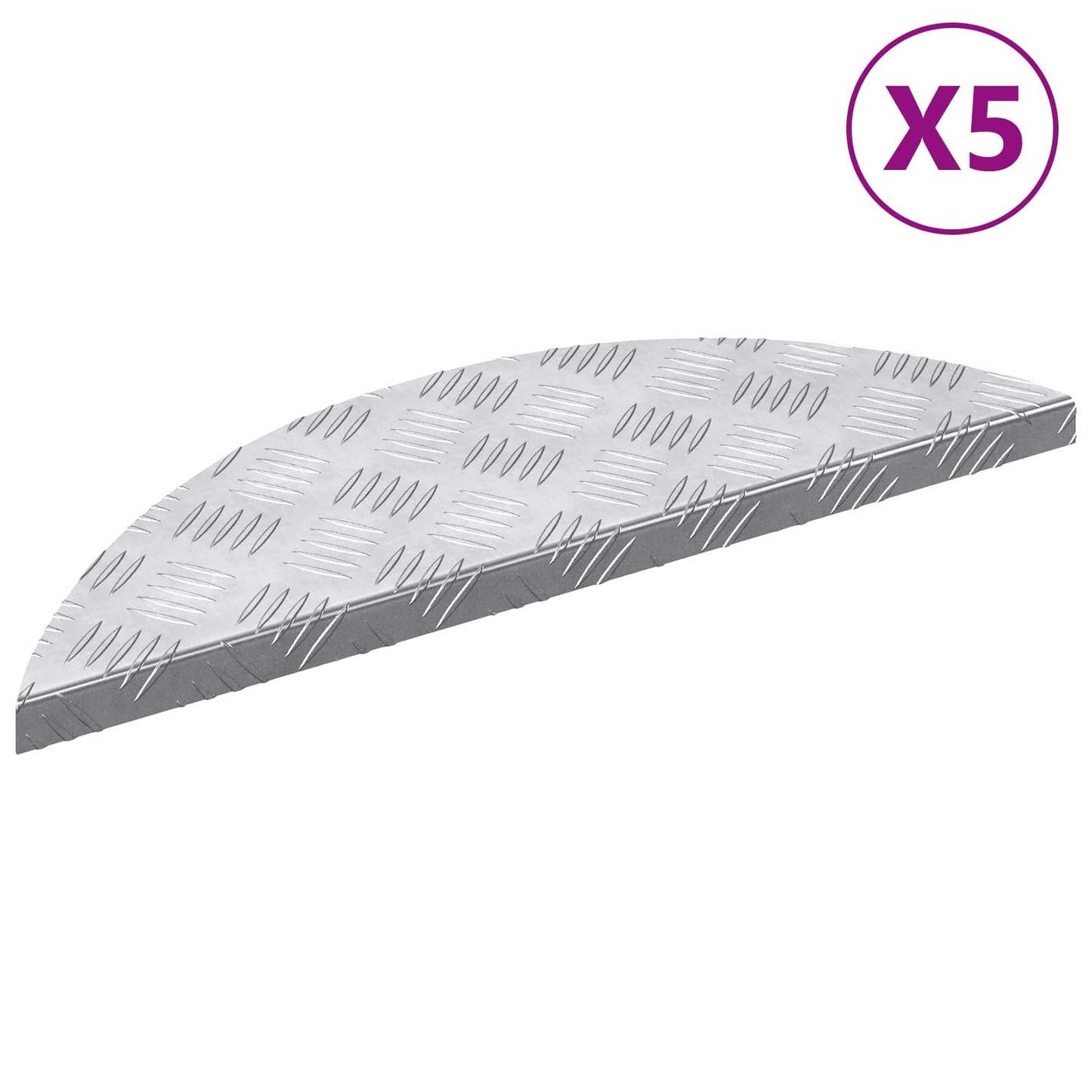 JUNG Vida Treppe Tritt Halbmond 5 pcs Silber 60 x 18 cm Aluminium