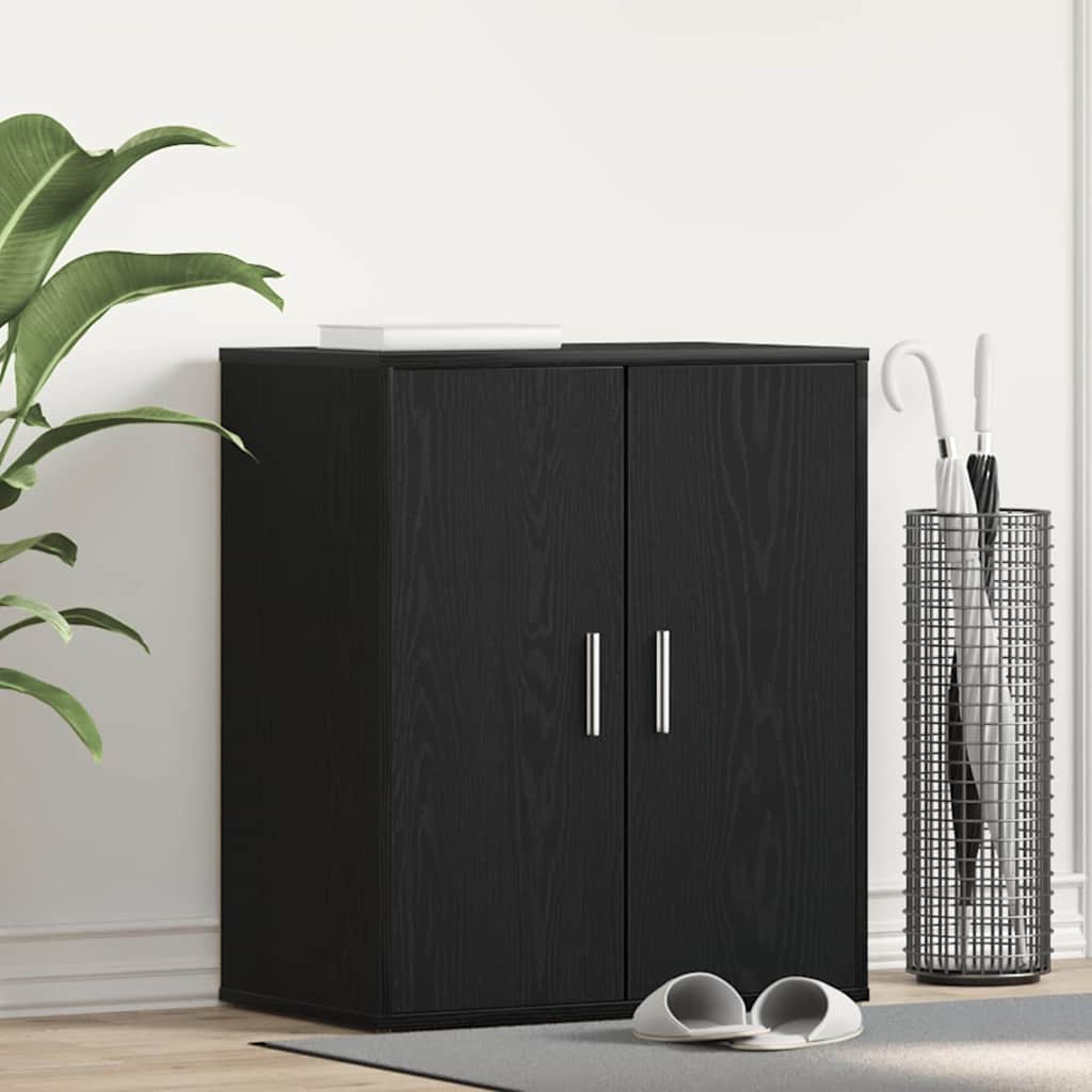JUNG Vida Schuhschrank Schwarz Eichen-Optik 60 x 35 x 70 cm Holzwerkstoff
