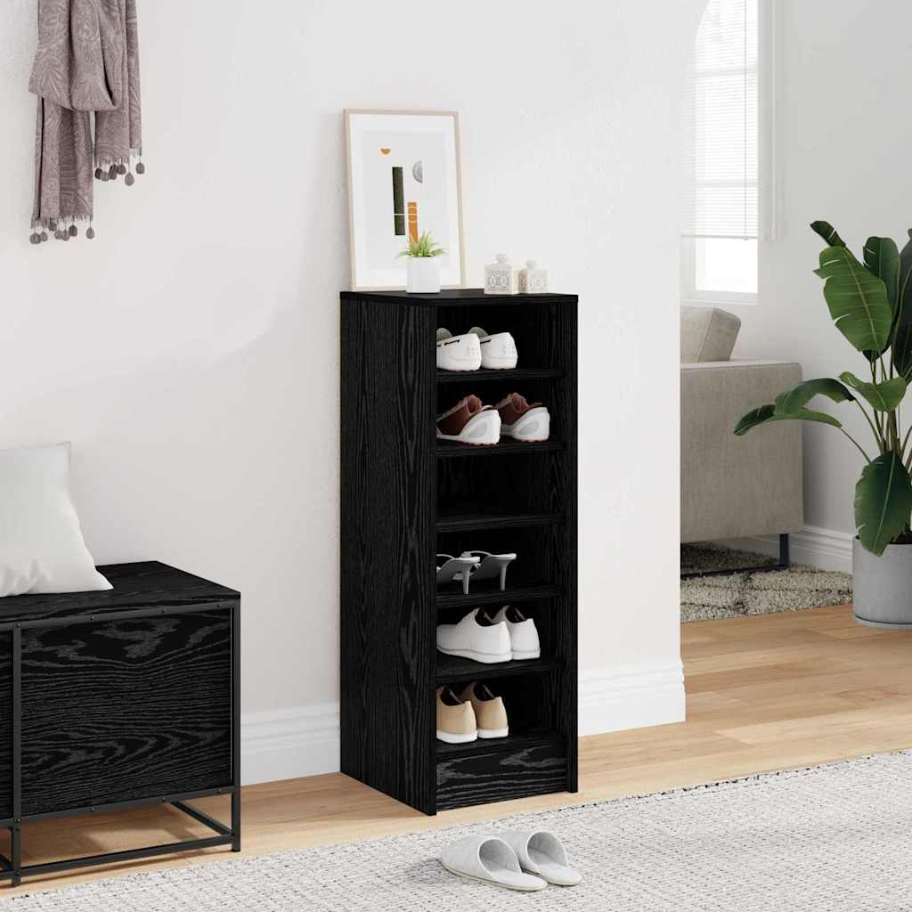 JUNG Vida Schuhschrank Schwarz Eichen-Optik 32 x 35 x 90 cm Holzwerkstoff