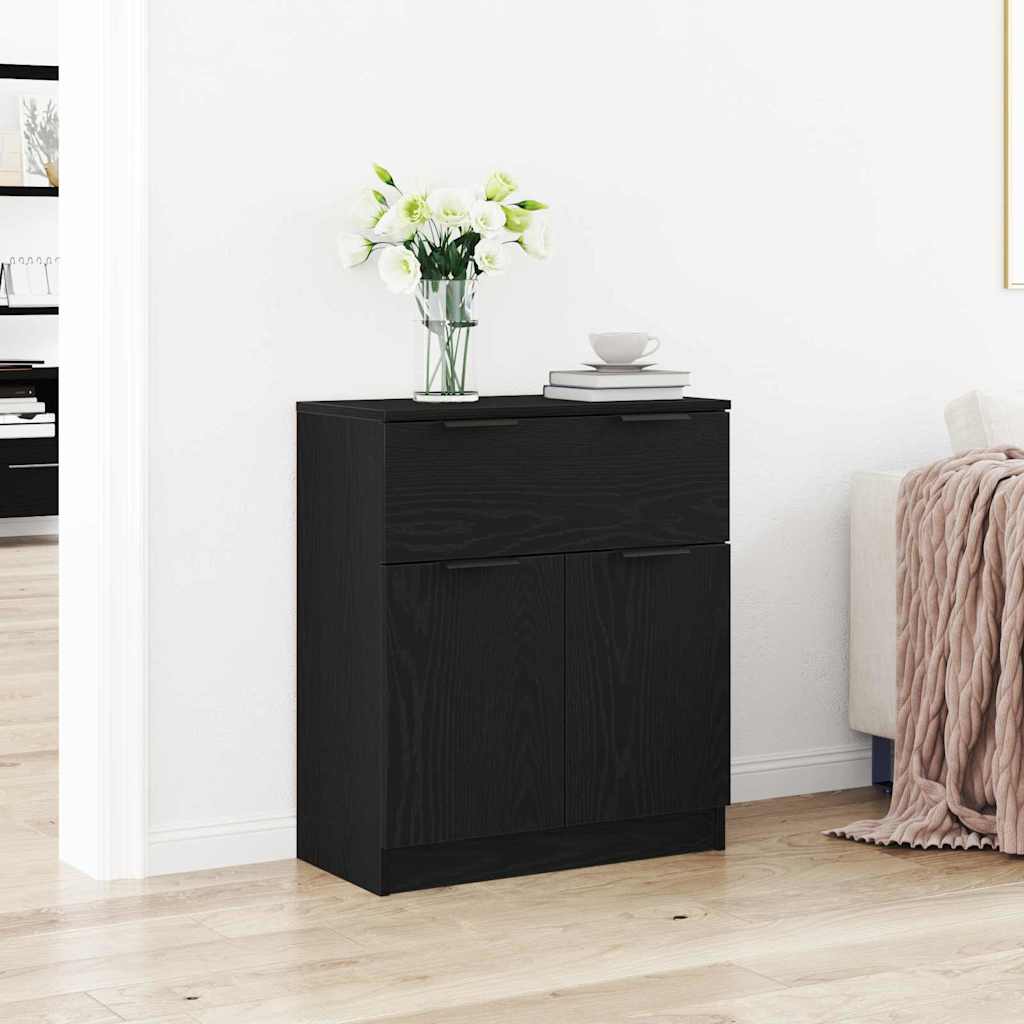JUNG Vida Sideboard Schwarz Eichen-Optik 60 x 30 x 70 cm Holzwerkstoff