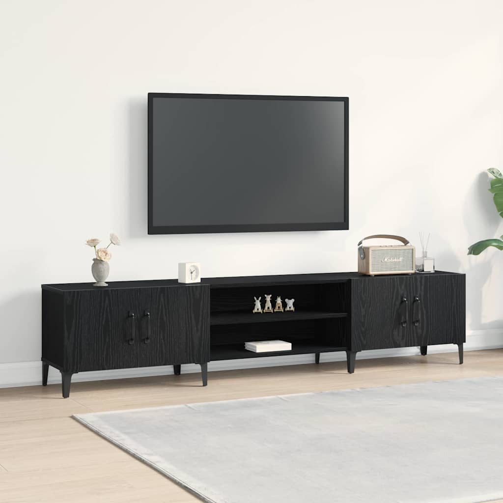 JUNG Vida TV-Schränk Schwarz Eichen-Optik 180 x 31,5 x 40 cm