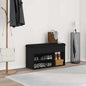 JUNG Vida Schuhbank mit Regal Schwarz 80 x 30 x 45 cm Holzwerkstoff