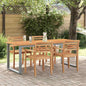 JUNG Vida Gartentisch Grau 160 x 80 x 75 cm Massivholz Akazie