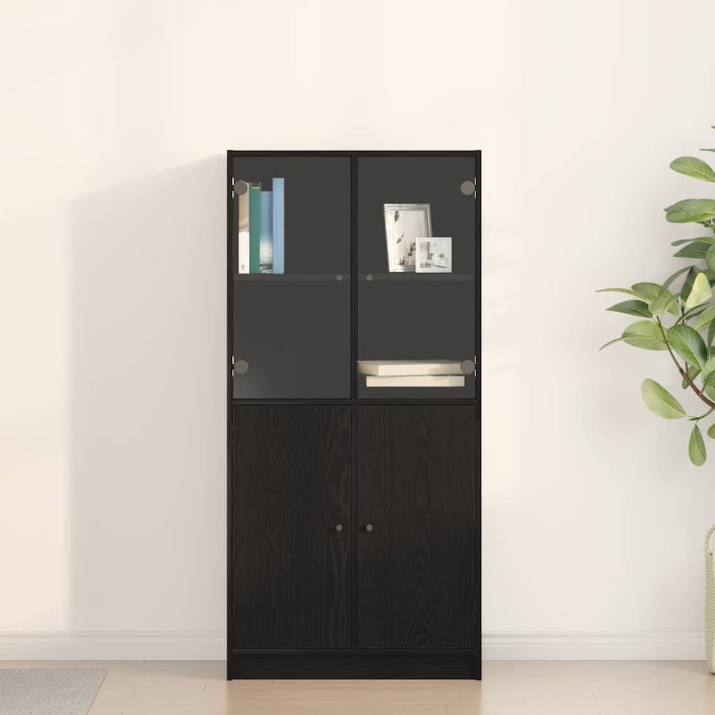 JUNG Vida Highboard Schwarz Eichen-Optik 68 x 37 x 142 cm