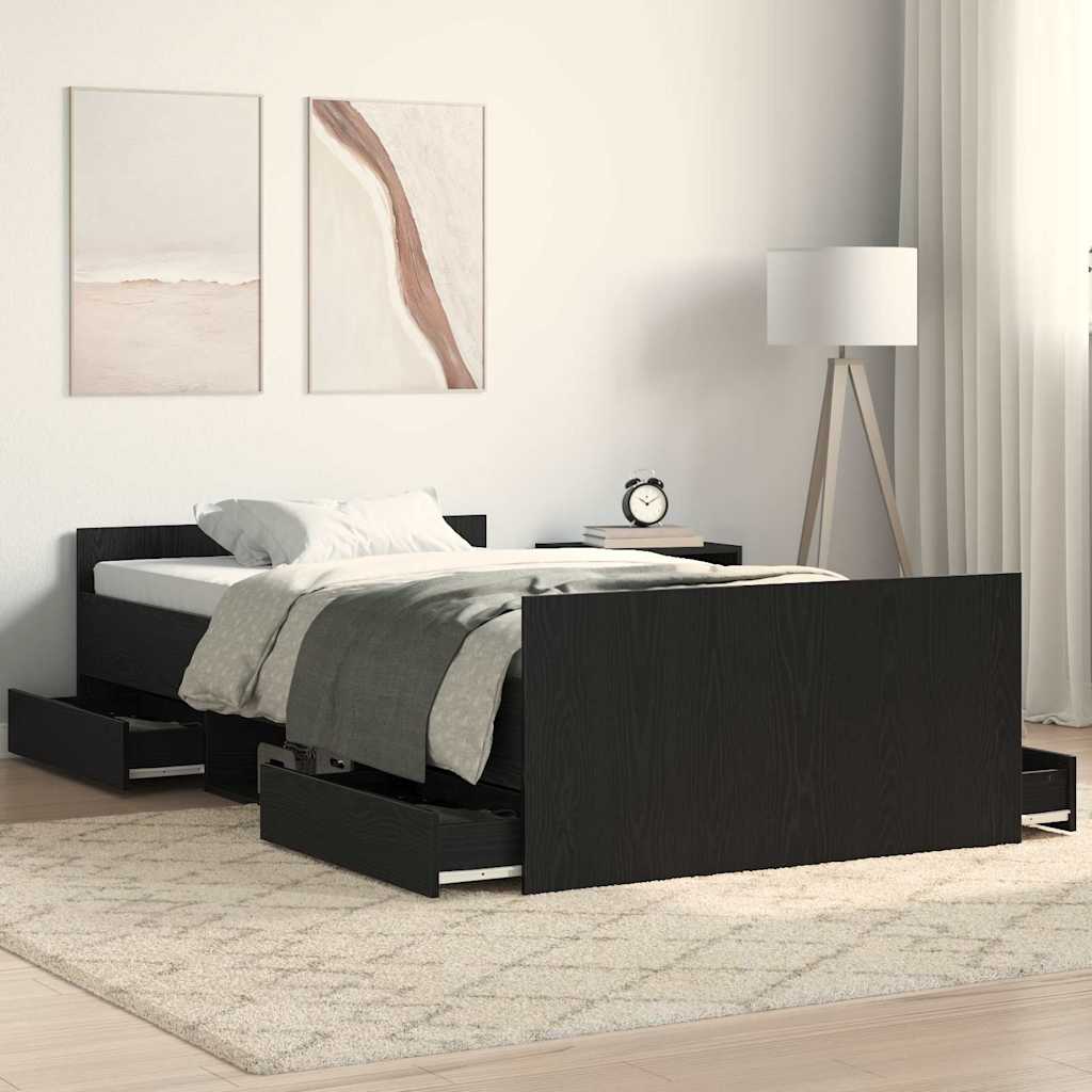 JUNG Vida Bettrahmen Schwarz Eichen-Optik 193 x 93 x 50 cm Holzwerkstoff