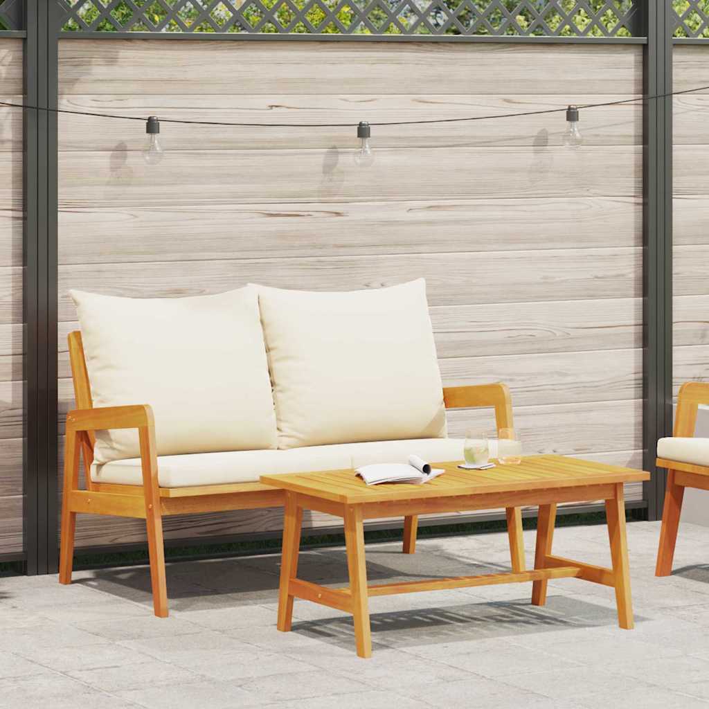 JUNG Vida Bistrogarnitur mit Kissen 2 pcs Öl-Natur Massivholz Akazie
