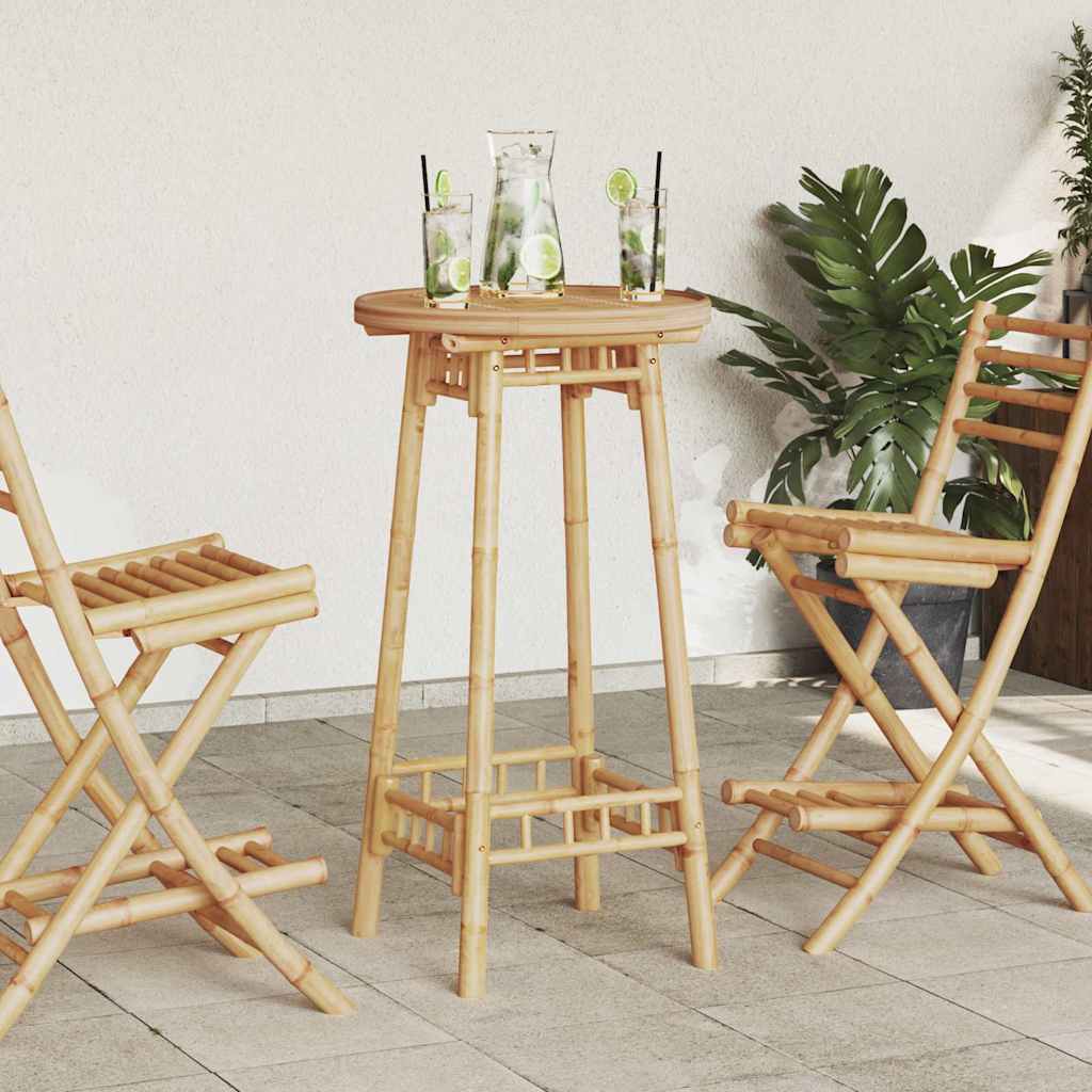 JUNG Vida Garten-Bartisch Rund Ø55x100 cm Bambus
