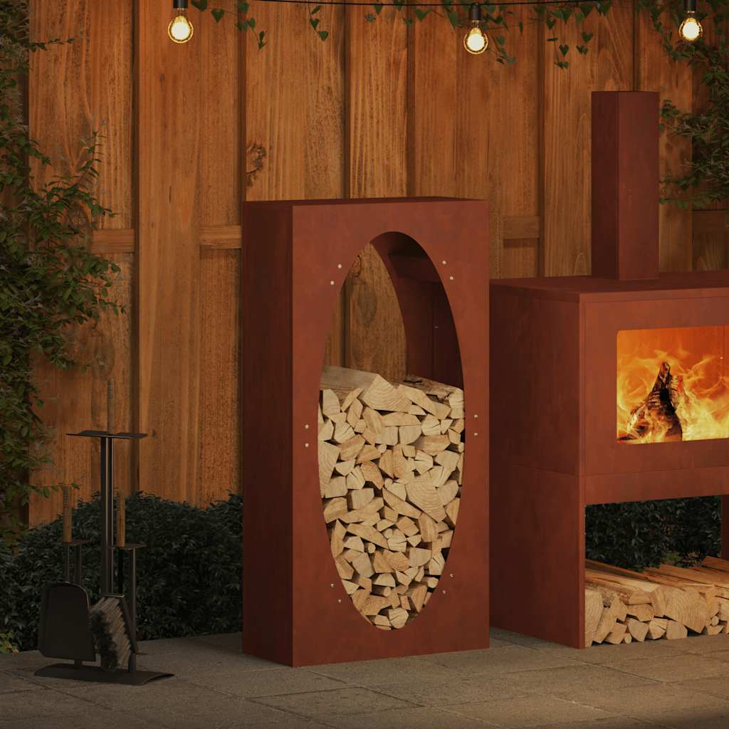 JUNG Vida Brennholzregal 50x23x100 cm Wetterfester Stahl