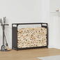 JUNG Vida Brennholzregal Schwarz 90x28x65 cm Kaltgewalzter Stahl