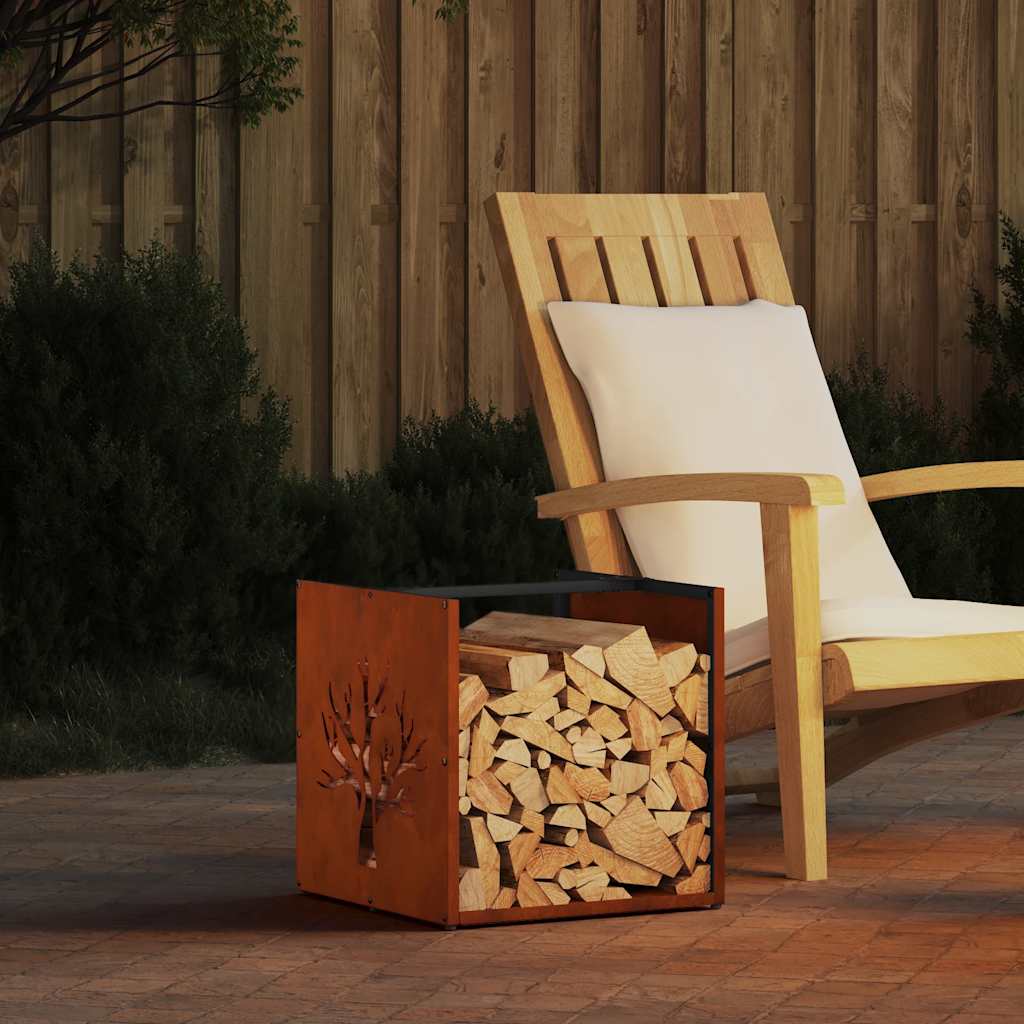 JUNG Vida Brennholzregal 40x40x40 cm Wetterfester Stahl