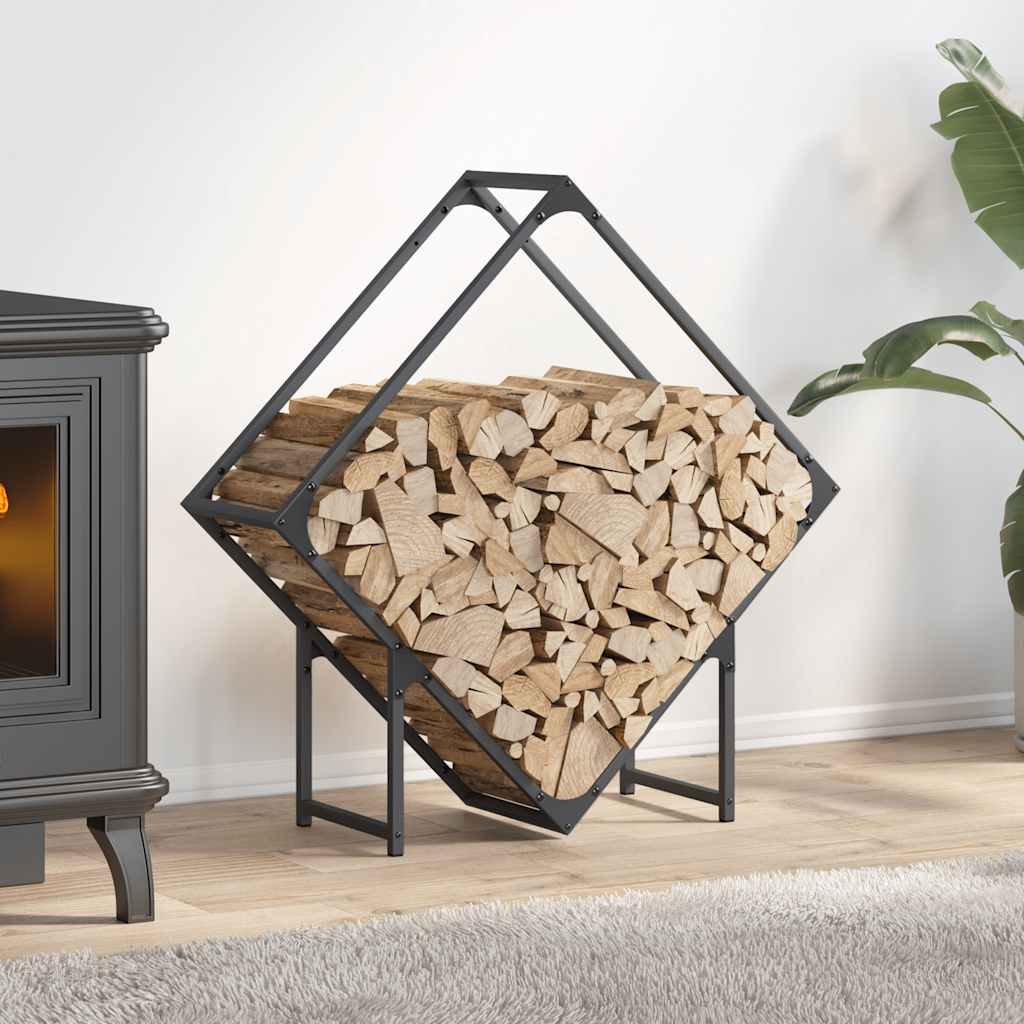 JUNG Vida Brennholzregal Anthrazit 80x25x80 cm Kaltgewalzter Stahl