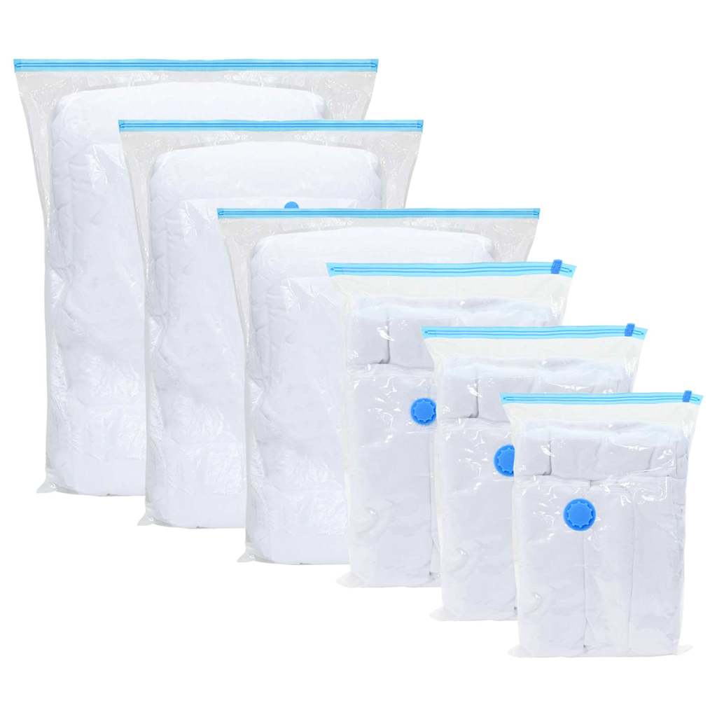 JUNG Vida Aufbewahrungstaschen 5 pcs Transparent und Blau 80 x 60 cm