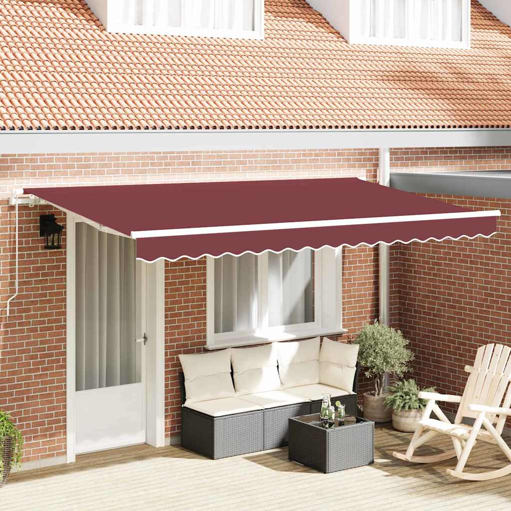 JUNG Vida Einziehbare Markise Bordeauxrot 350 x 200 cm Stoff