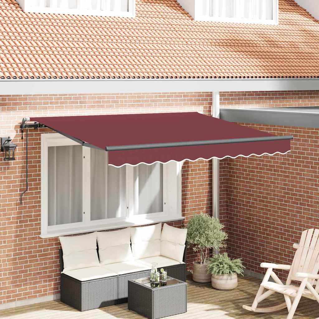 JUNG Vida Einziehbare Markise Bordeauxrot 350 x 200 cm Stoff