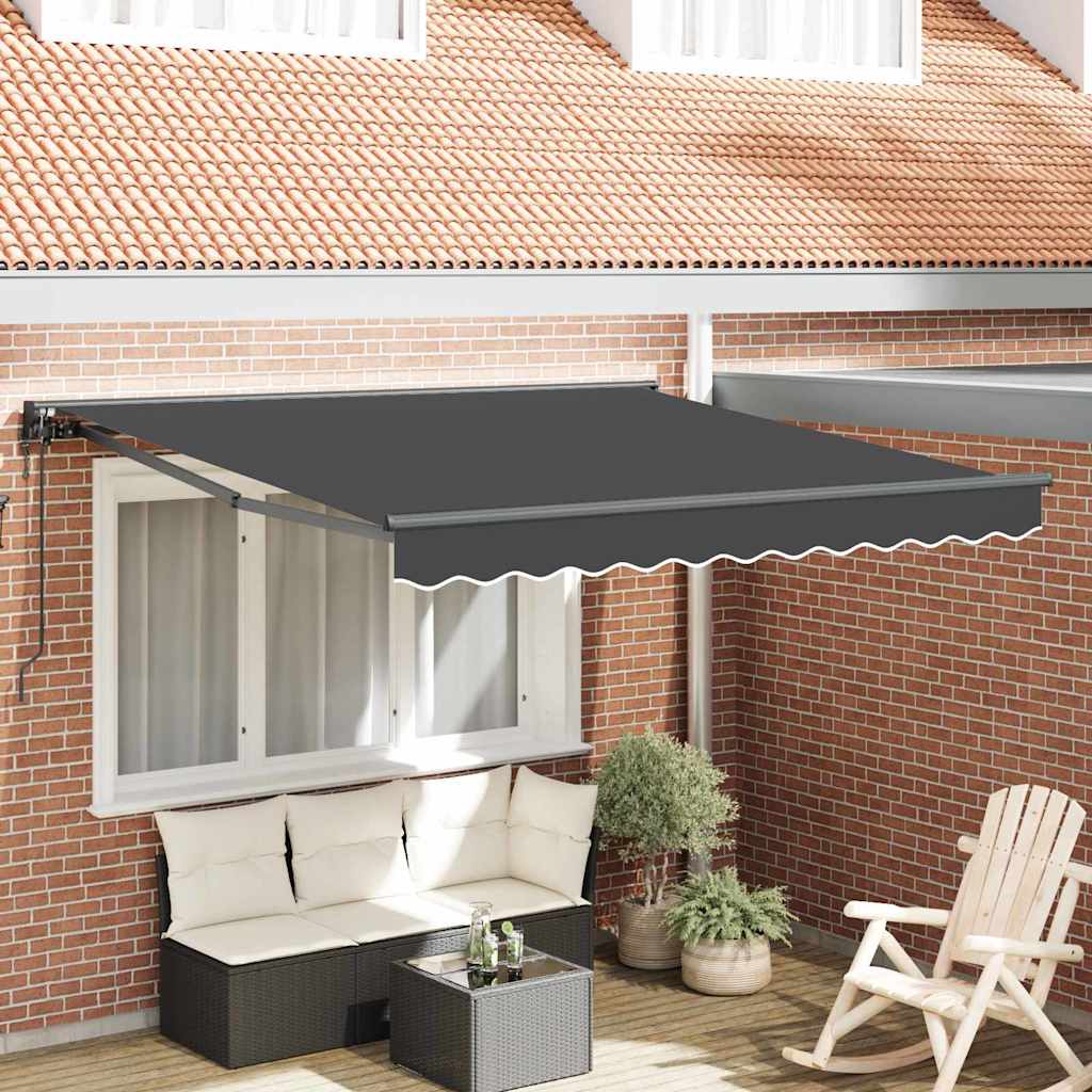 JUNG Vida Einziehbare Markise Anthrazit 300 x 250 cm Polyester und Metall