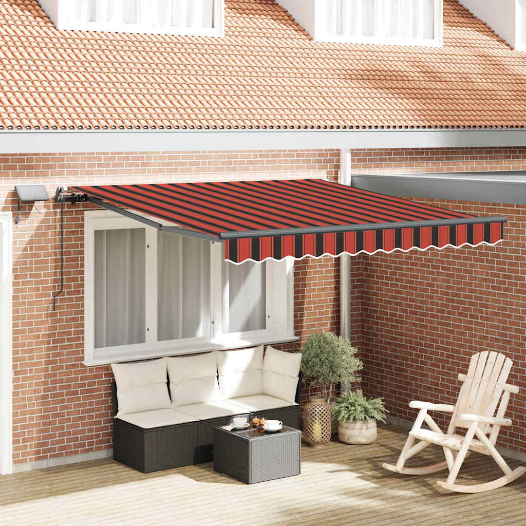 JUNG Vida Einziehbare Markise Orange und Braun 300 x 250 cm Stoff