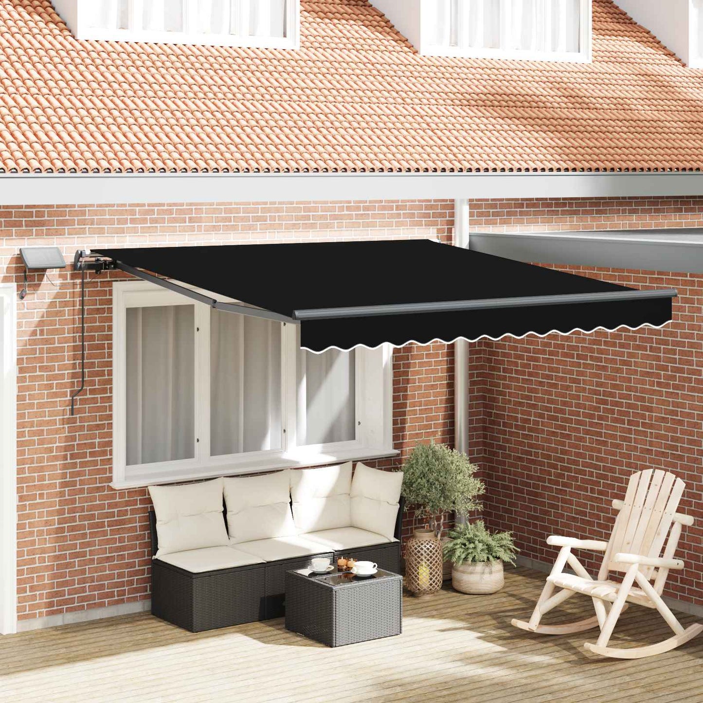JUNG Vida Einziehbare Markise Schwarz 300 x 250 cm Stoff
