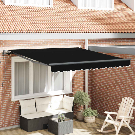 JUNG Vida Einziehbare Markise Schwarz 300 x 250 cm Stoff und Aluminium