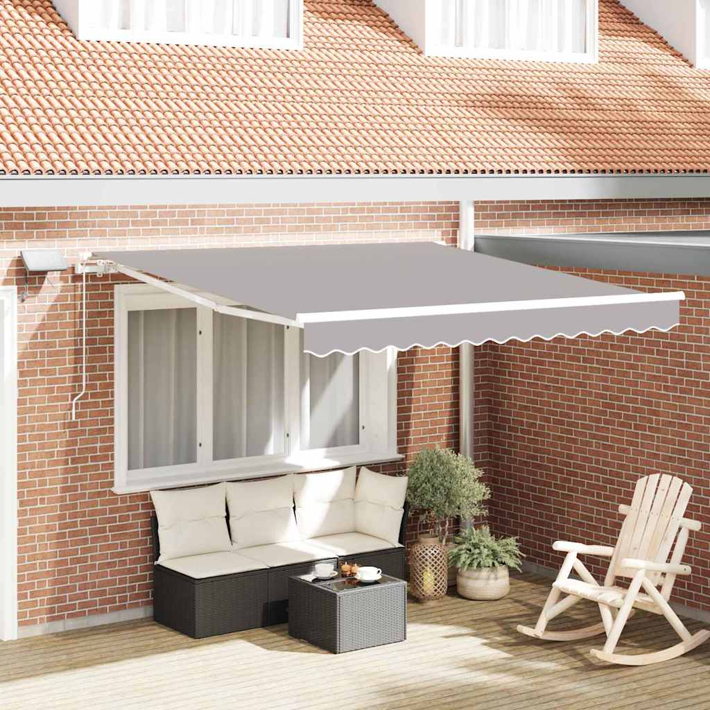 JUNG Vida Einziehbare Markise Hellgrau 300 x 250 cm Stoff und Stahl