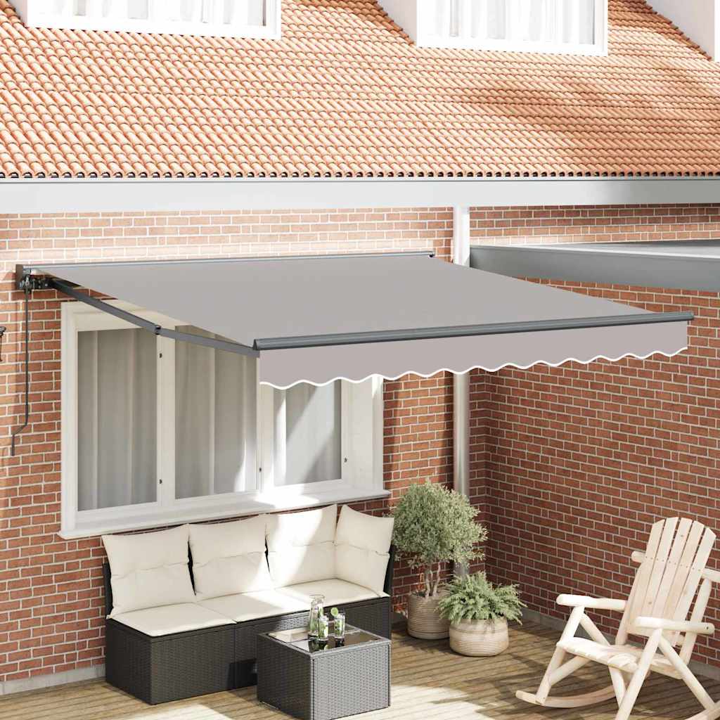 JUNG Vida Einziehbare Markise Hellgrau 300 x 250 cm Polyester und Metall