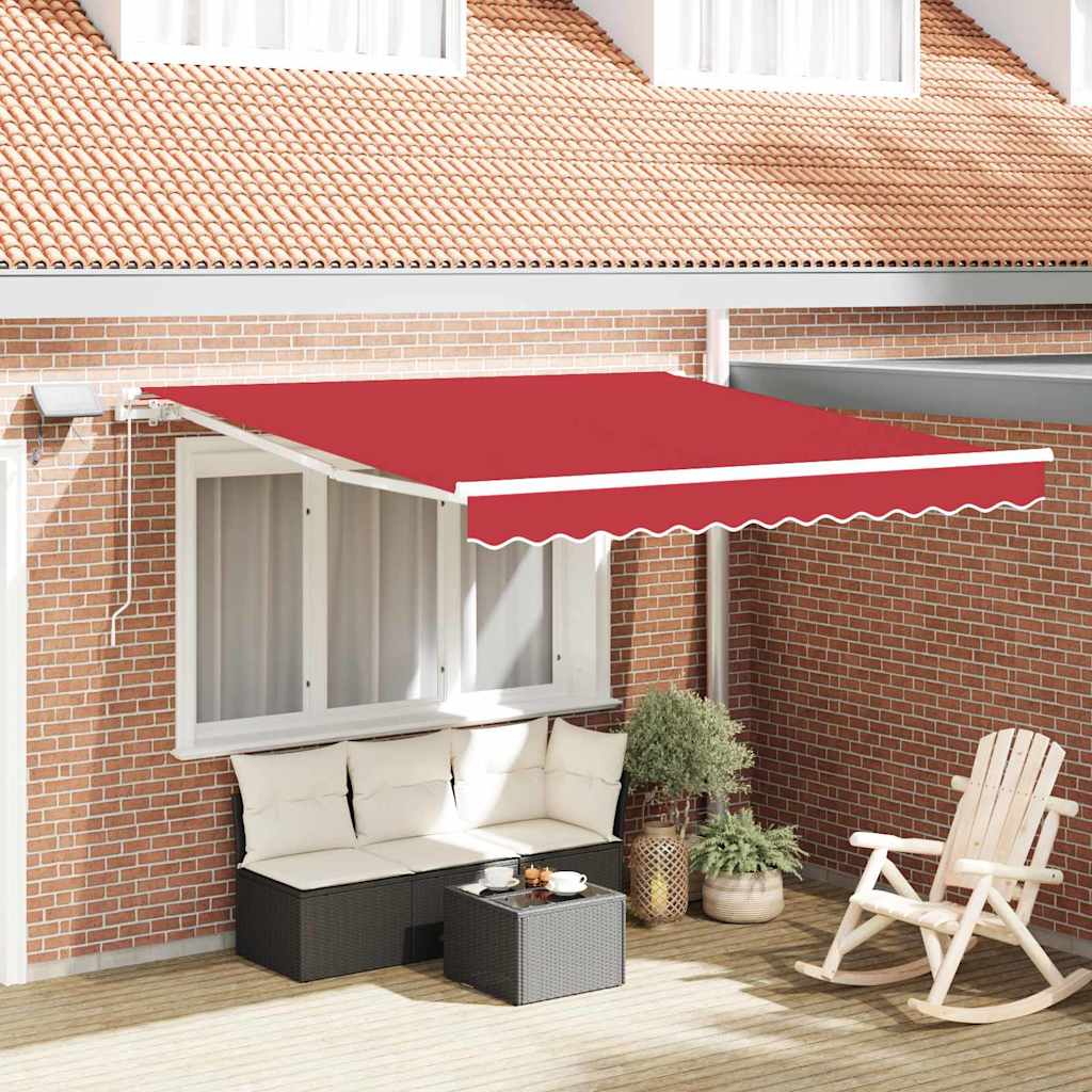 JUNG Vida Einziehbare Markise Rot 300 x 250 cm Stoff und Stahl