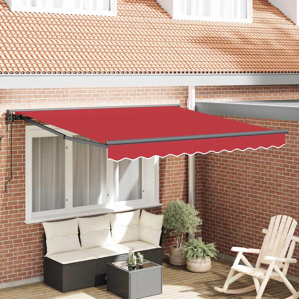 JUNG Vida Einziehbare Markise Rot 300 x 250 cm Polyester und Metall
