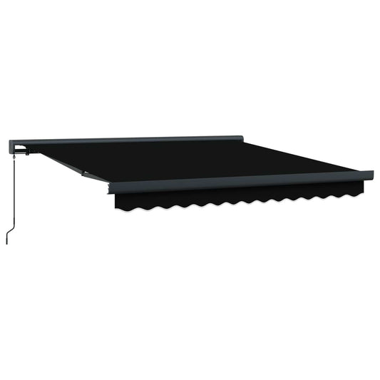 JUNG Vida Einziehbare Markise Schwarz 350 x 250 cm Stoff und Metall