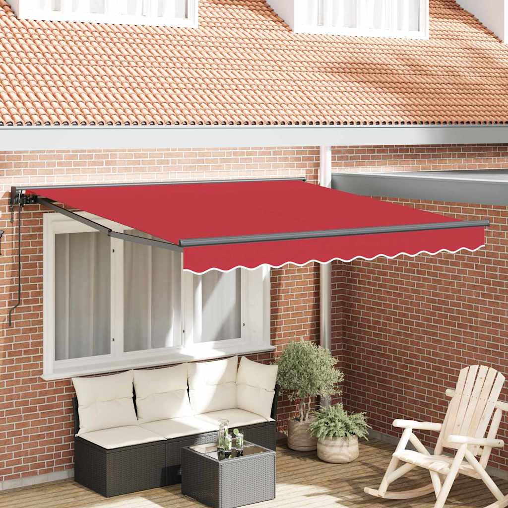 JUNG Vida Einziehbare Markise Rot 350 x 250 cm Polyester und Metall