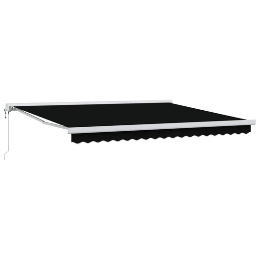 JUNG Vida Einziehbare Markise Schwarz 400 x 300 cm Stoff und Metall