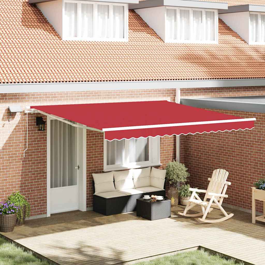 JUNG Vida Einziehbare Markise Rot 400 x 300 cm Stoff und Stahl