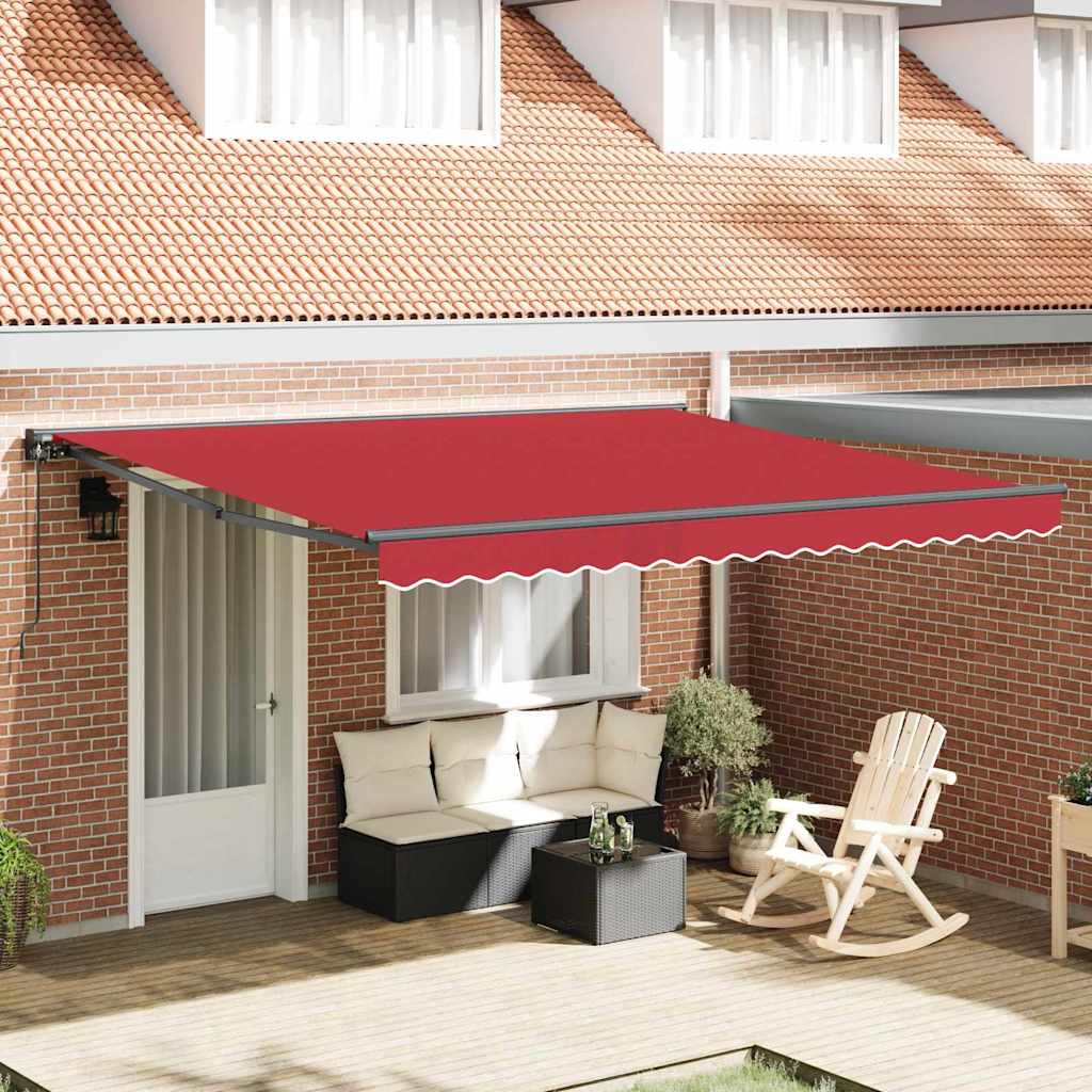 JUNG Vida Einziehbare Markise Rot 400 x 300 cm Polyester und Metall