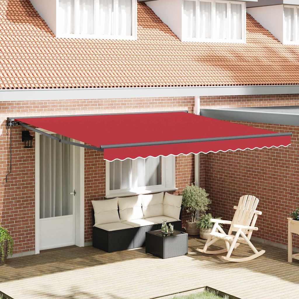 JUNG Vida Einziehbare Markise Rot 400 x 300 cm Polyester und Metall