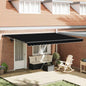 JUNG Vida Einziehbare Markise Schwarz 450 x 300 cm Polyester und Metall