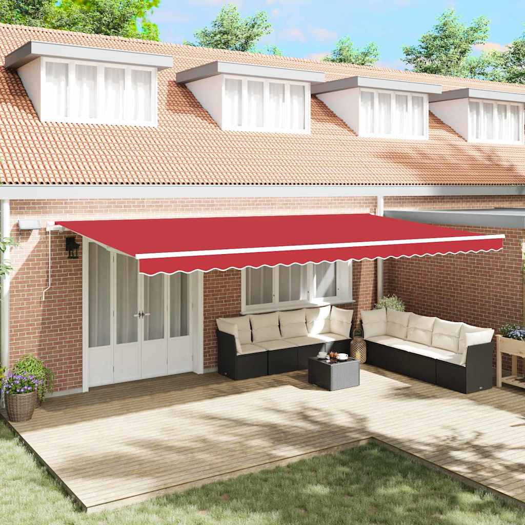 JUNG Vida Einziehbare Markise Rot 600 x 350 cm Stoff und Stahl