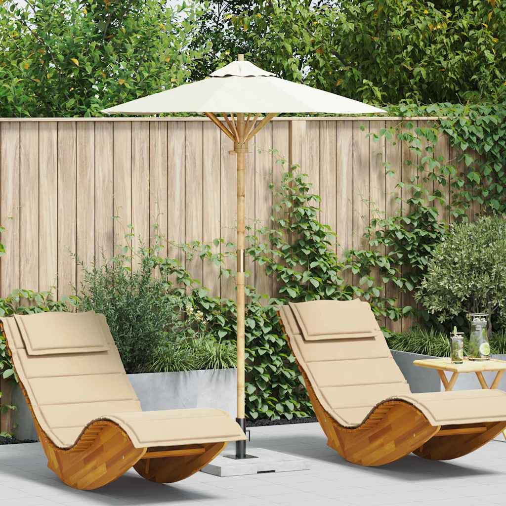 JUNG Vida Garten-Sonnenschirm Cremeweiß Ø 270 x 260 cm Bambus