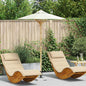 JUNG Vida Garten-Sonnenschirm Cremeweiß Ø 270 x 260 cm Bambus