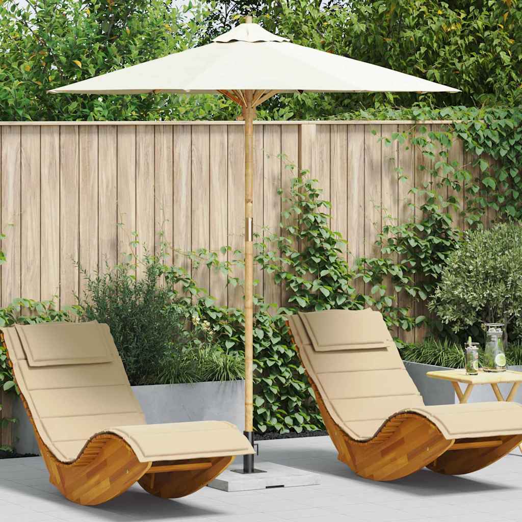 JUNG Vida Garten-Sonnenschirm Cremeweiß Ø 270 x 260 cm Bambus