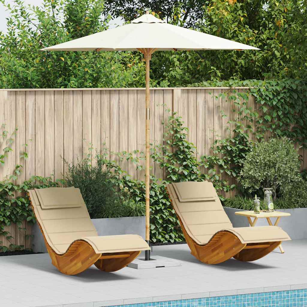 JUNG Vida Garten-Sonnenschirm Cremeweiß Ø 270 x 260 cm Bambus