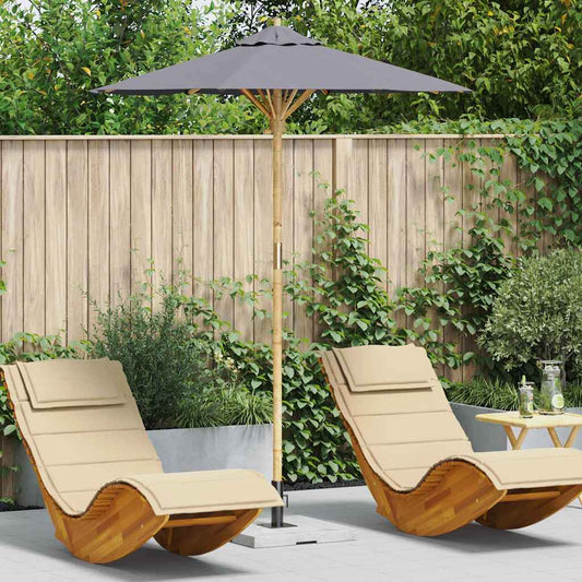 JUNG Vida Garten-Sonnenschirm Dunkelgrau Ø 270 x 260 cm Bambus