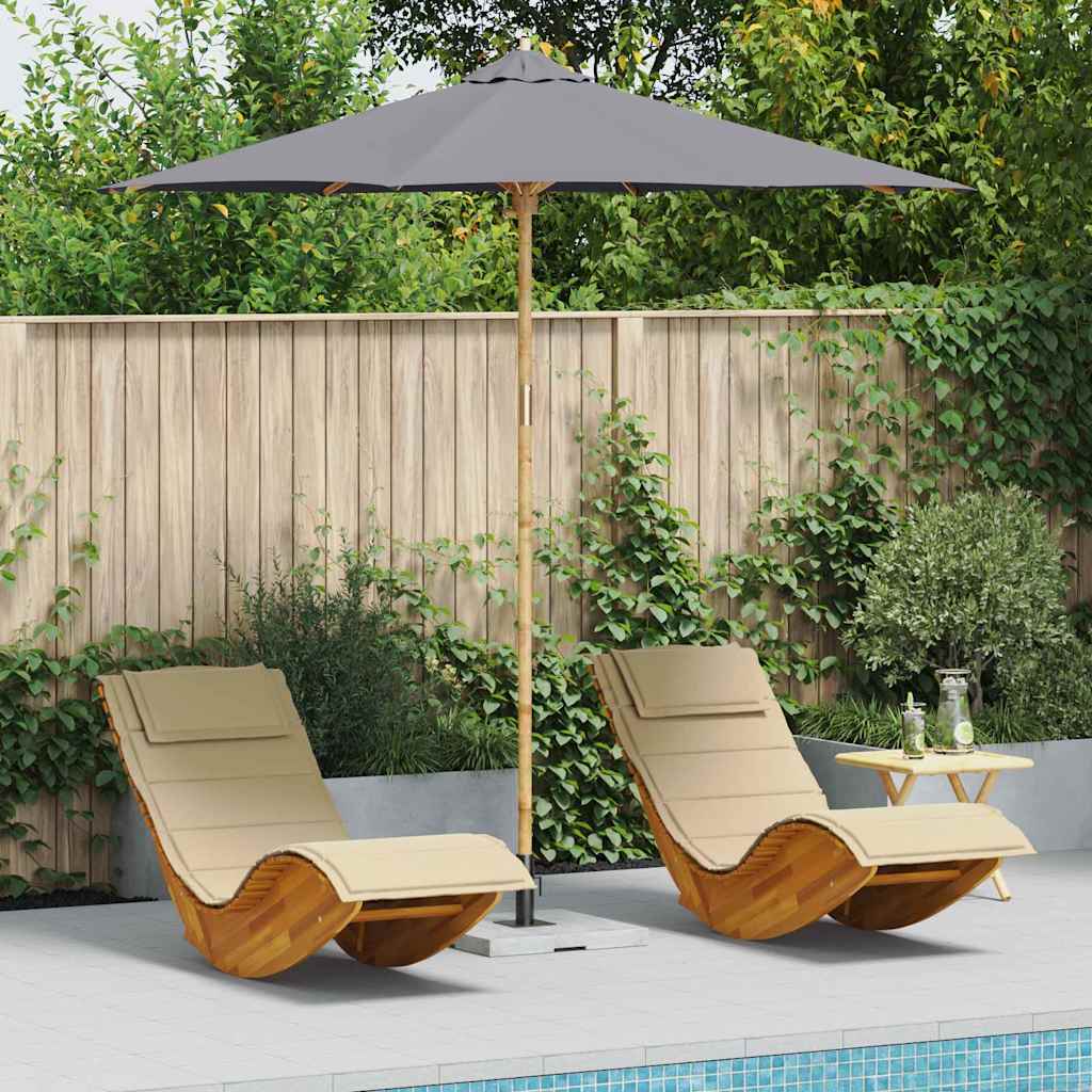 JUNG Vida Garten-Sonnenschirm Dunkelgrau Ø 270 x 260 cm Bambus