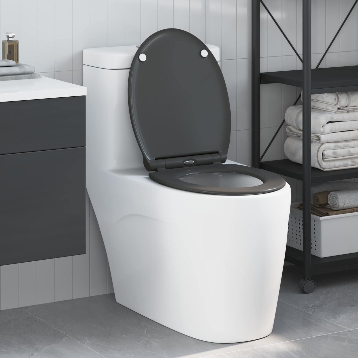 JUNG Vida Toilettensitz Anthrazit 47 x 37,5 x 3,8 cm Duroplast
