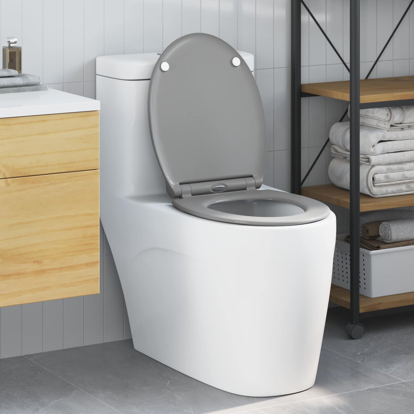 JUNG Vida Toilettensitz Grau 47 x 37,5 x 3,8 cm Duroplast