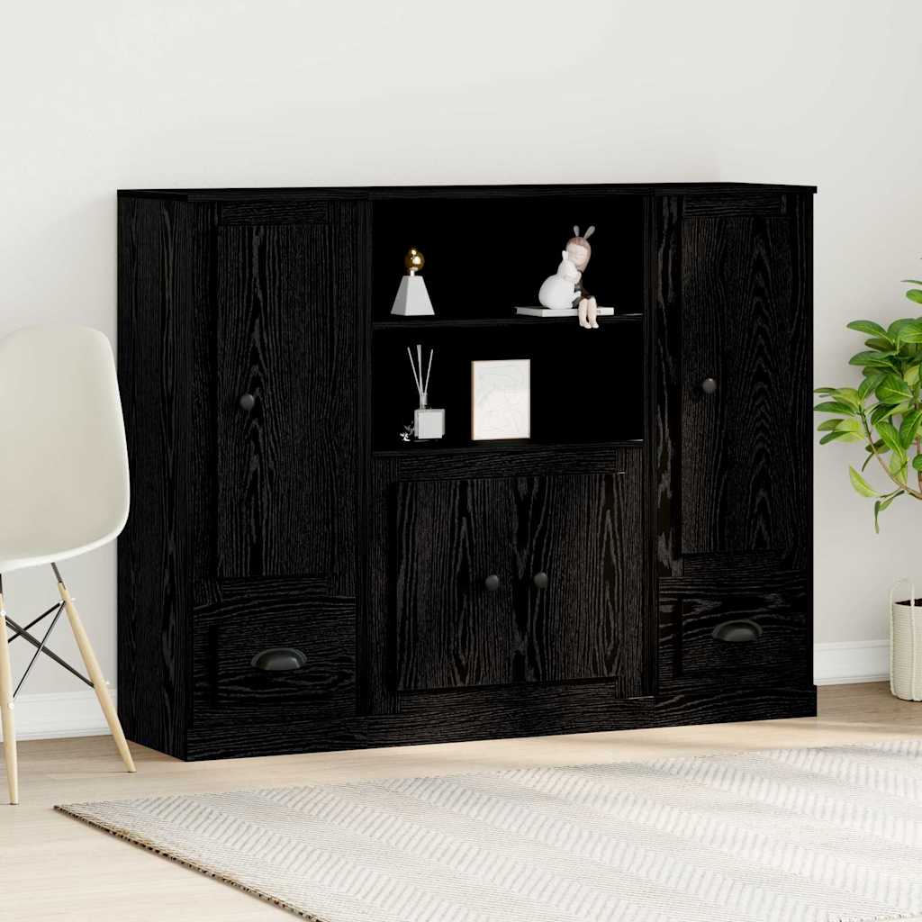 JUNG Vida Highboard Schwarz Eichen-Optik 132 x 35,5 x 103,5 cm