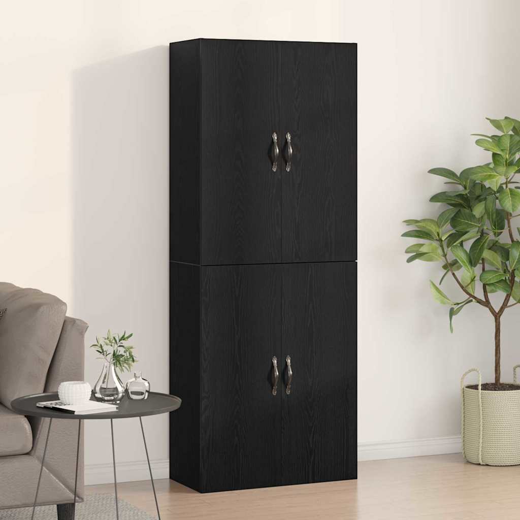JUNG Vida Wandschrank 2 pcs Schwarz Eichen-Optik 69,5 x 34 x 90 cm
