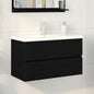 JUNG Vida Waschbeckenschrank mit Tür Schwarz Eichen-Optik 80 x 39 x 62 cm