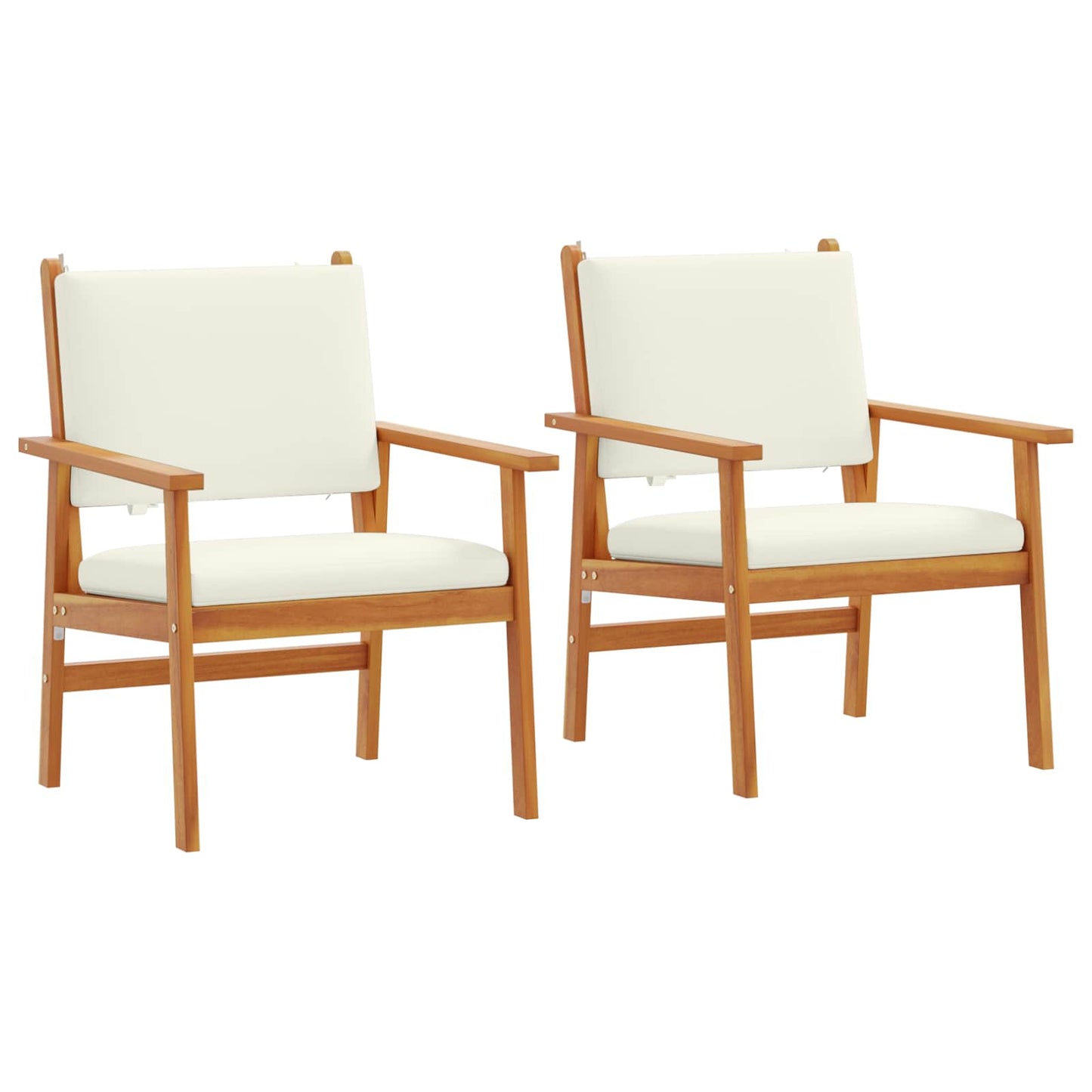 JUNG Vida Gartenstuhl mit Kissen 2 pcs Cremeweiß Massivholz Akazie