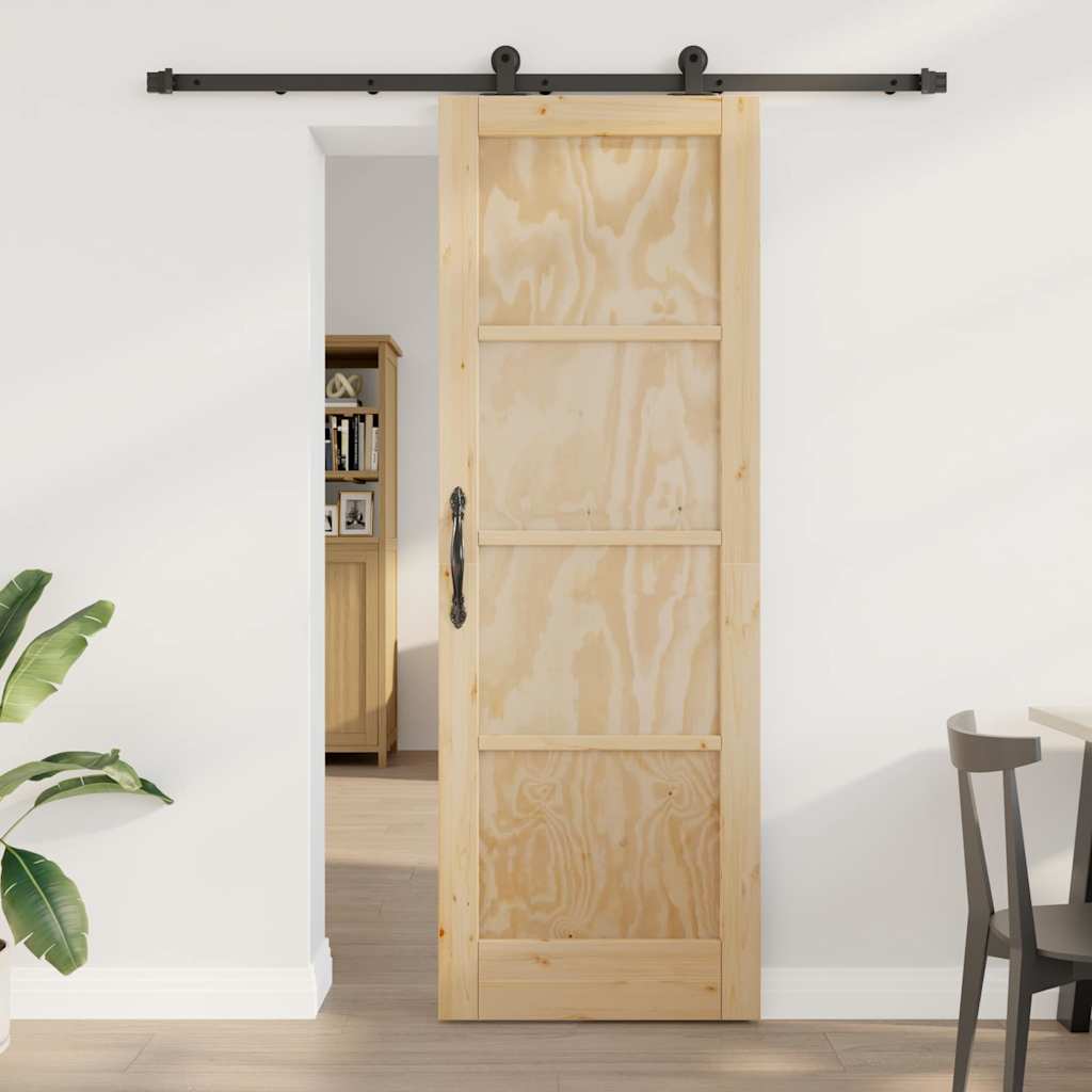 JUNG Vida Schiebetür Natürlich und Schwarz 73,5 x 211 cm